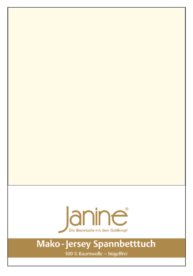 Janine Mako Jersey Spannbetttuch Bettlaken aus Baumwolle in Natur, B/T: 90 x 190 cm - Bild 1