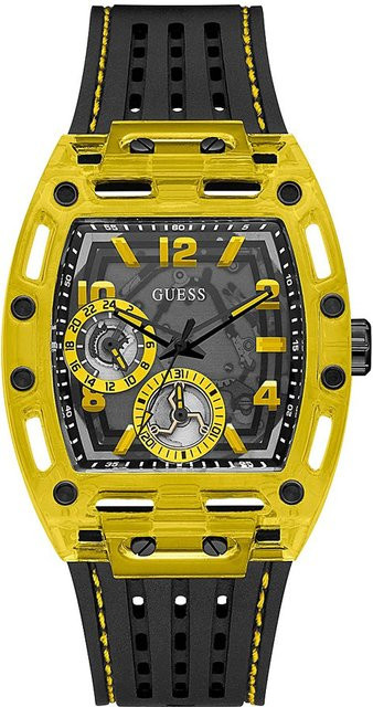 Guess Herrenuhr, Quarz, Silikon, Grau, 42 mm, Eckig - Bild 1