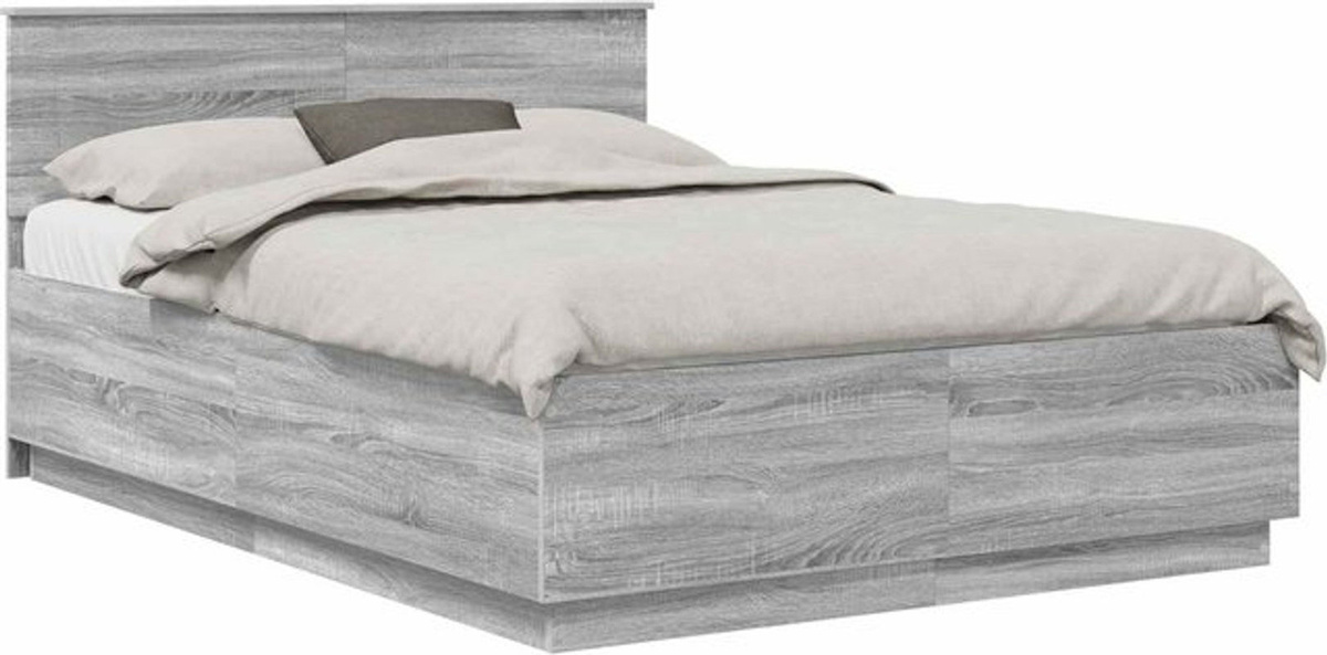 Modernes Bettgestell vidaXL aus Holzwerkstoff in Grau, B/T/H: 160 x 200 cm - Bild 1