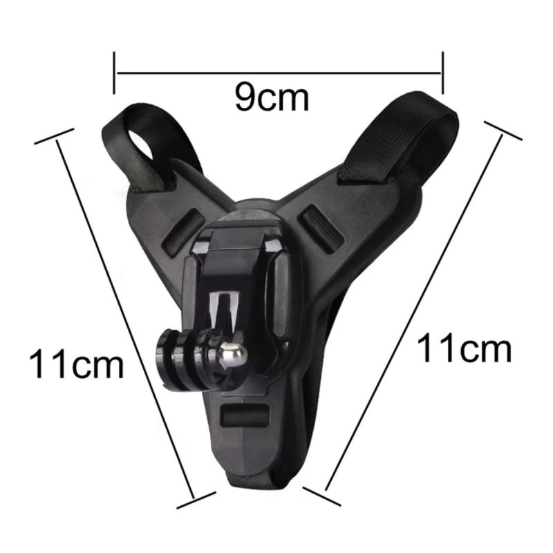 Lousxy Motorradhelm Kinnriemenhalterung mit Telefonclip für iPhone Samsung Huawei und Action Kameras in Schwarz - Bild 2