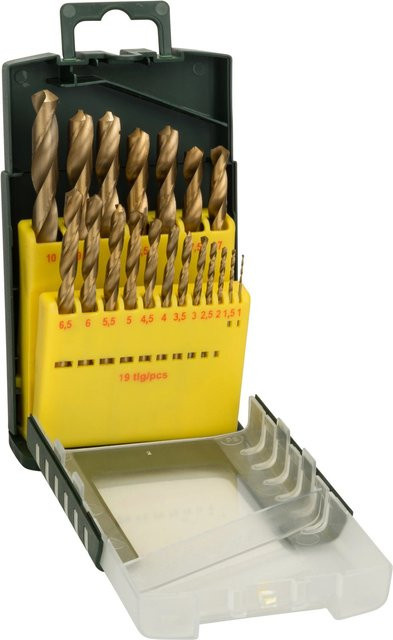 Bosch Metallbohrer-Set HSS-TiN, 19-teilig, in der grünen Kunststoffbox - Bild 1