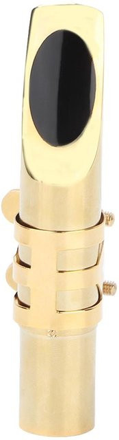Metall Mundstück für Baritonsaxophon mit Kappe und Polster in Beige und Gold - Bild 1