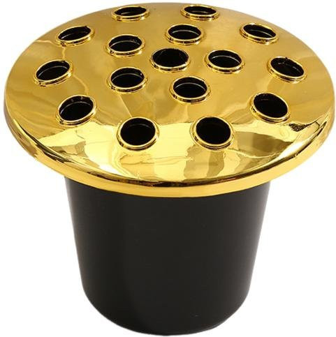 DYS Home Decor Friedhofs-Blumenhalter mit Deckel und Gedenkvase in Goldgelb - Bild 1