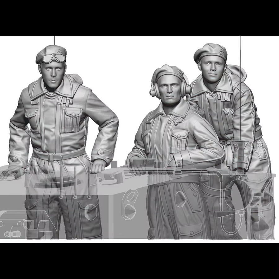 GK Britische Panzerbesatzung, Modellfigur, 1:35, 3-teiliges Set, Militär - Bild 2