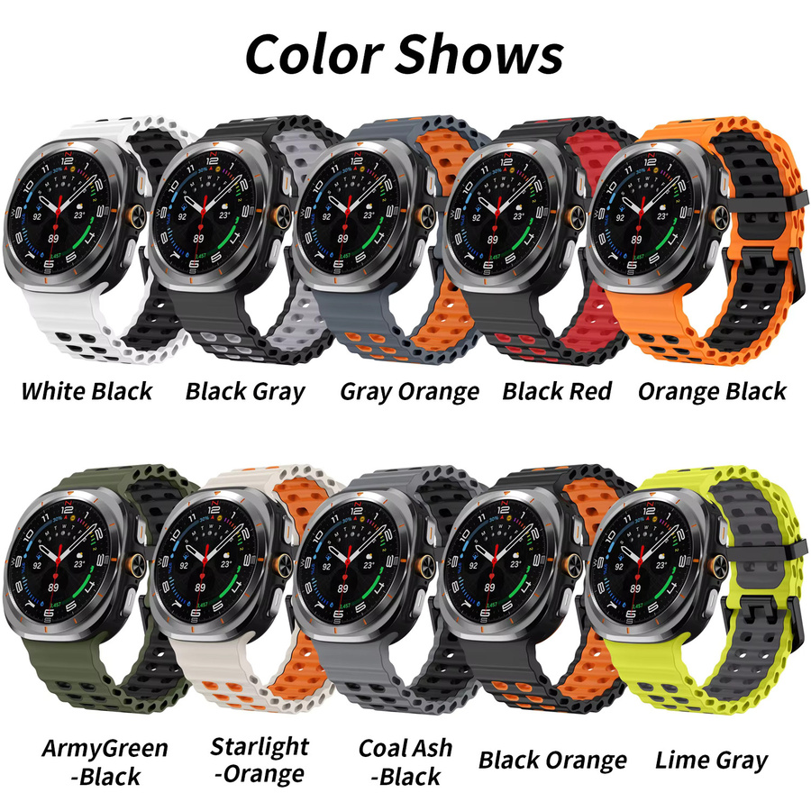 Samsung Uhrenarmband Silikon, Schwarz, Samsung Galaxy Uhr Ultra - Bild 4