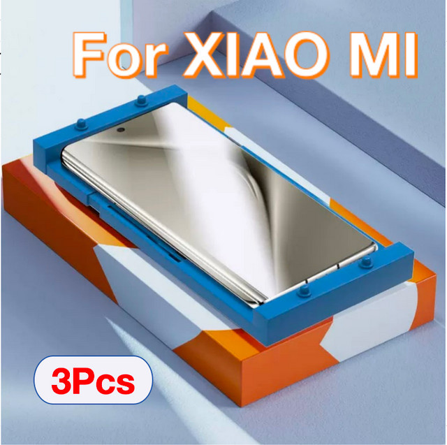 3 Stück Displayschutzfolie für Xiaomi Mi 15 Ultra 14 13 12 11 10 Pro und Redmi Note 13 14 Pro Plus inklusive Montage-Set, transparent - Bild 1