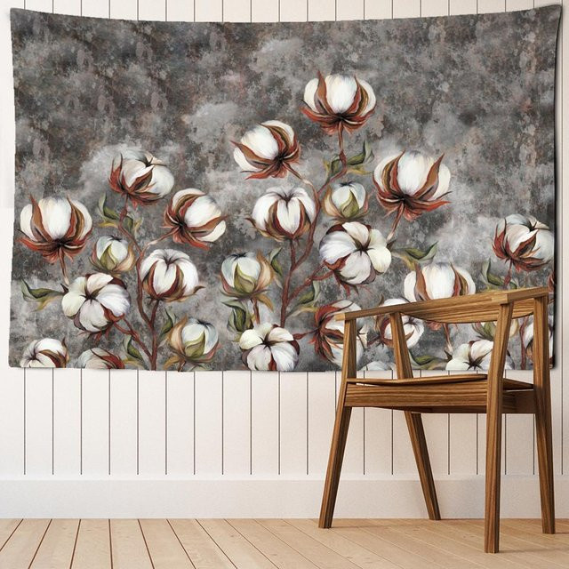 Bunter Boho Wandteppich aus Baumwolle mit floralem Design in Multicolour, Breite: 150 cm, Höhe: 130 cm - Bild 1