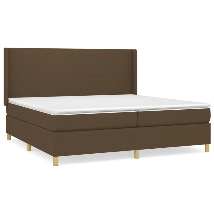 vidaXL Boxspringbett Hybrid mit Matratze Dunkelbraun B/T/H: 200 x 200 x 118 cm - Bild 2
