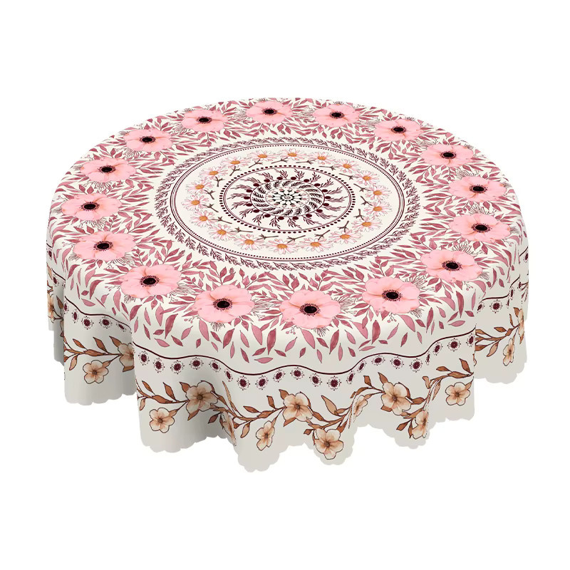 Runde Tischdecke mit floralem Bohemian-Mandala-Design für Küche und Esszimmer - Bild 2