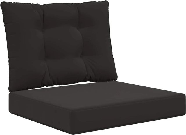 vidaXL Sofakissen für Draußen 2-teilig Schwarz aus Polyester - Bild 1
