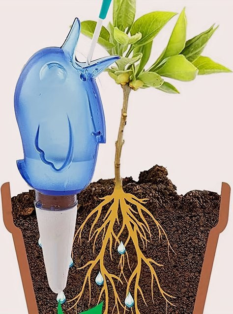 Selbstbewässernde Tropfbewässerung in Vogelform für Zimmer- und Außenpflanzen, Blau - Bild 1
