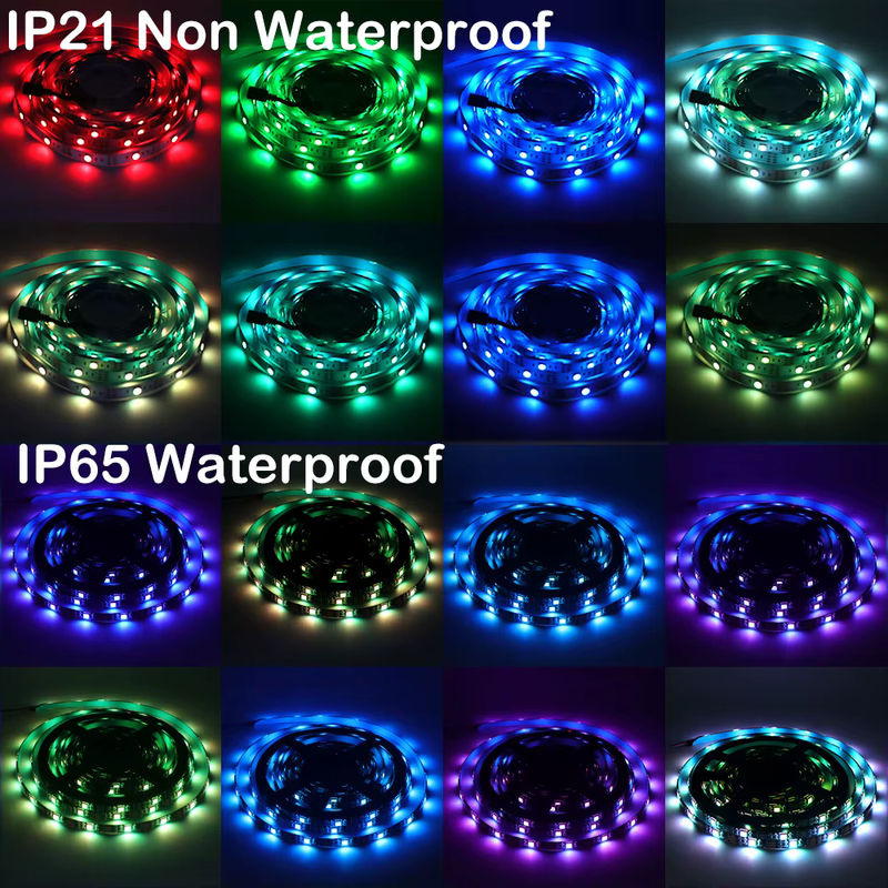 XUNATA RGB LED-Streifen 5050 mit 30 LEDs/m, 5V USB, Wasserdicht IP65, Flexibles LED-Band für TV-Hintergrundbeleuchtung in Weiß oder Schwarz - Bild 3