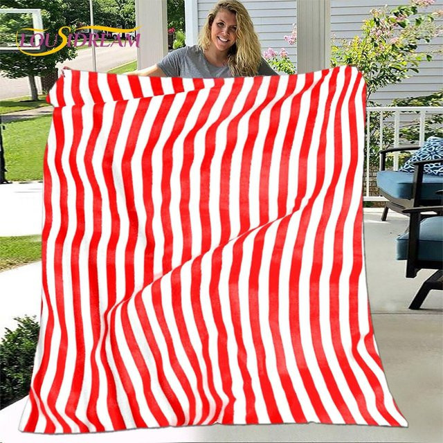 YunhengTechnology Flanelldecke Champagner mit Streifenmuster, B/B: 130 x 150 cm - Bild 1