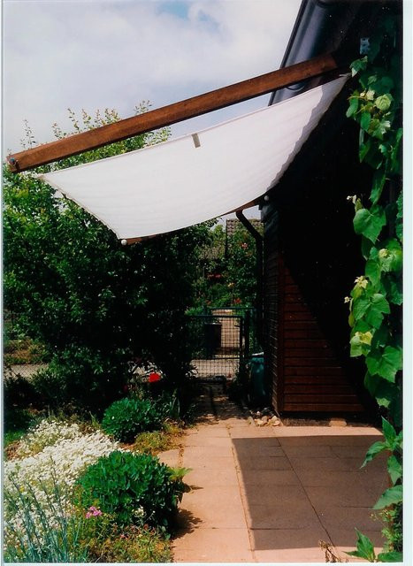 FLORACORD Pergola-Bausatz rechteckig mit Sonnensegel aus Polyester in Weiß, B/T: 420 x 140 cm - Bild 2