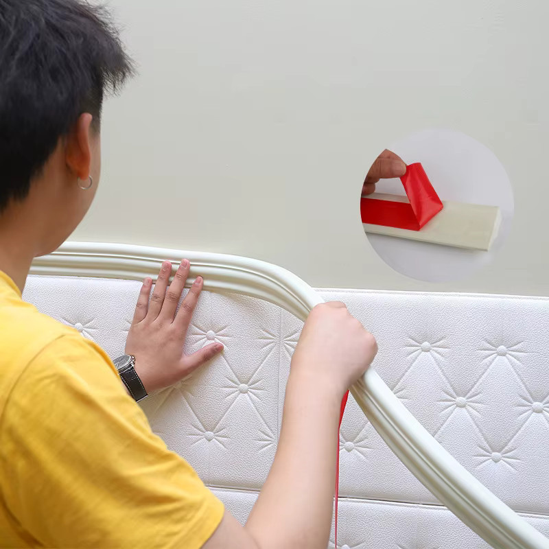 Selbstklebende 3D Wandaufkleber als flexible Antikollisions-Randlinie in Weiß, 5m Länge - Bild 3