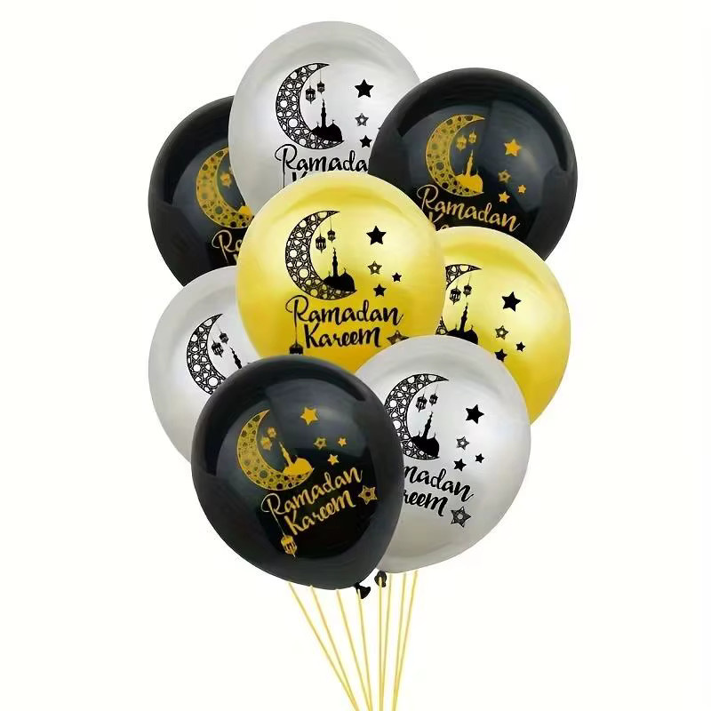 ZQNYCY Ramadan Kareem Latex Ballon Set mit Mond-Motiv, 20 Stück, Multicolour, Dekoration für Eid Mubarak und islamische Feste - Bild 2
