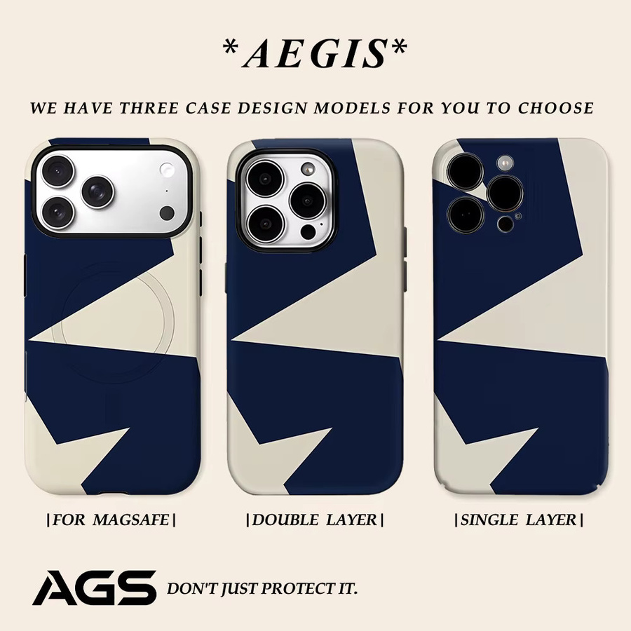 Aegis Schutzhülle mit MagSafe für iPhone 17 16 15 14 13 Pro Max aus hartem PC im Marine-Stern-Design in Blau - Bild 2