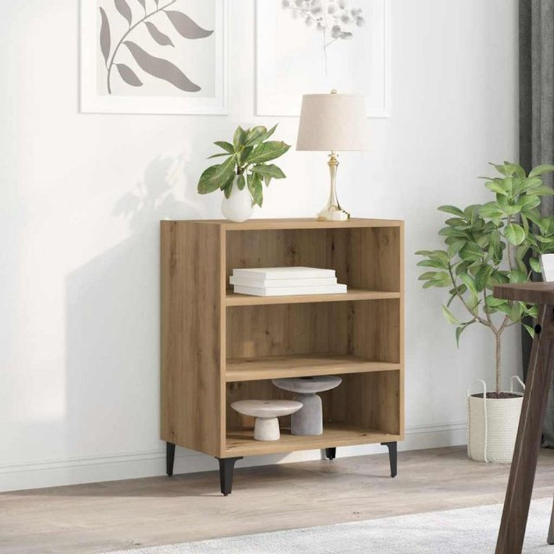 Sideboard vidaxl Artisan-Eiche in Braun aus Holzwerkstoff und Metall im Industrial- und Skandinavischen Stil, B/T/H: 57 x 35 x 70 cm - Bild 1