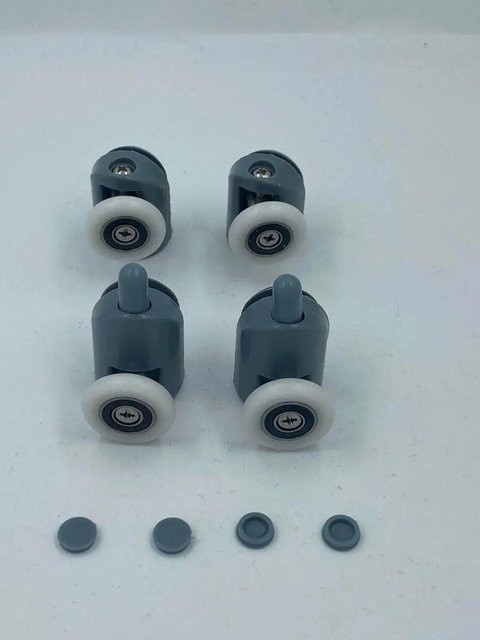 Yiran Furniture Duschkabinen Rollen aus Kunststoff in Grau, Durchmesser: 20 mm, 22 mm, 23 mm, 25 mm oder 27 mm - Bild 1