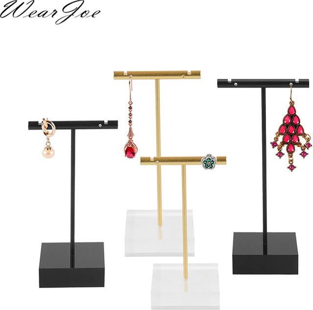 WILLJANE Schmuckdisplay aus Acryl und Metall in Schwarz für Ohrringe, Ohrstecker und Piercings als Tischständer - Bild 1