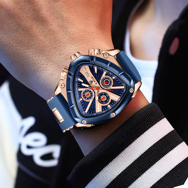 LIGE Armbanduhr Quarz, Kautschukband, Blau, Herren - Bild 5