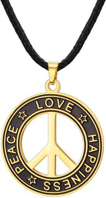 LIKGREAT Halskette mit Anhänger, Edelstahl, Gold, Unisex - Bild 1