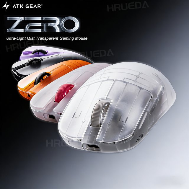 ATK ZERO Kabellose Gaming-Maus mit PAW3950 Ultra Dual 8000Hz Sensor, leichte ergonomische Esports-Maus für PC-Gamer in Blue Transparent - Bild 1