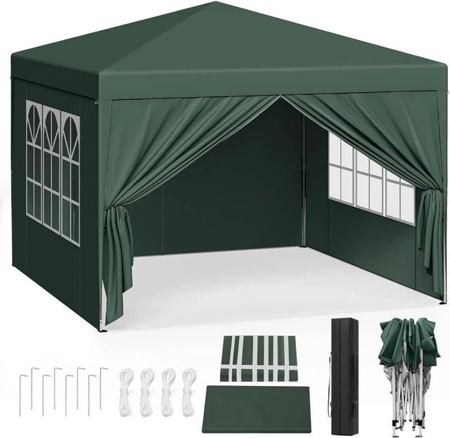 WOLTU Pop-Up Pagodenzelt Wasserdichter Sonnenschutz in Grün B/T/H: 300 x 300 x 258 cm - Bild 1