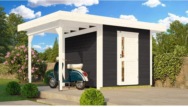WEKA Holz-Gartenhaus Designhaus 172 mit Flachdach in Grau und Anthrazit, B/T: 430 x 314 cm - Bild 1
