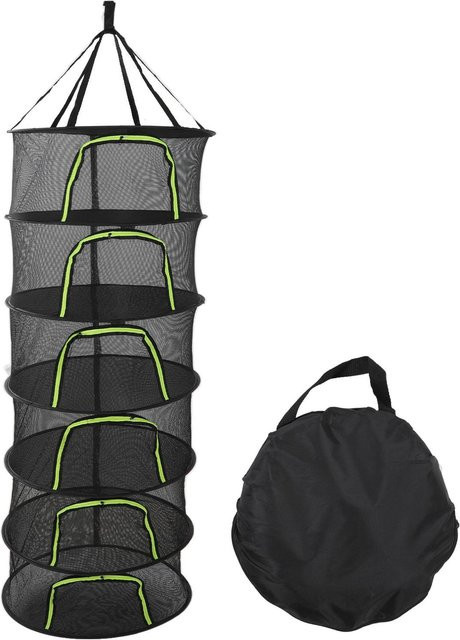 GoolRC Faltbares Pflanzentrocknungsnetz aus Polyester mit Reißverschluss, Durchmesser: 60 cm, Grau - Bild 1