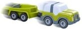 HABA Kullerbü Geländewagen mit Anhänger in Grün und Anthrazit/Weiß - Bild 1