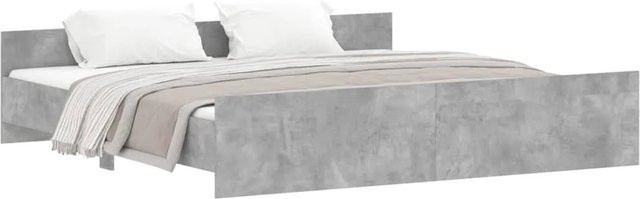 vidaXL Bettgestell mit Kopf- und Fußteil in Betongrau, B/T/H: 180 x 200 cm - Bild 1