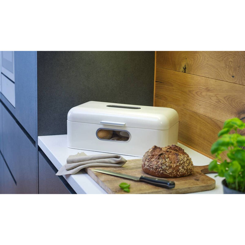 ECHTWERK Brotkasten Retro in Creme aus Metall, B/H/L: 23,8 x 17 x 42,5 cm - Bild 3