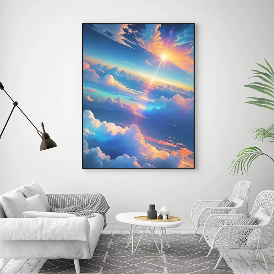 AZQSD Diamantmalerei Sonnenuntergang Landschaft mit Strass-Stickerei für die Wanddekoration - Bild 2