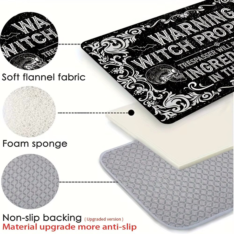 VIKAMA Bodenmatte Gothic Horror Vibe, schwarz, rutschfest und waschbar, B/T: 60 x 40 cm - Bild 4