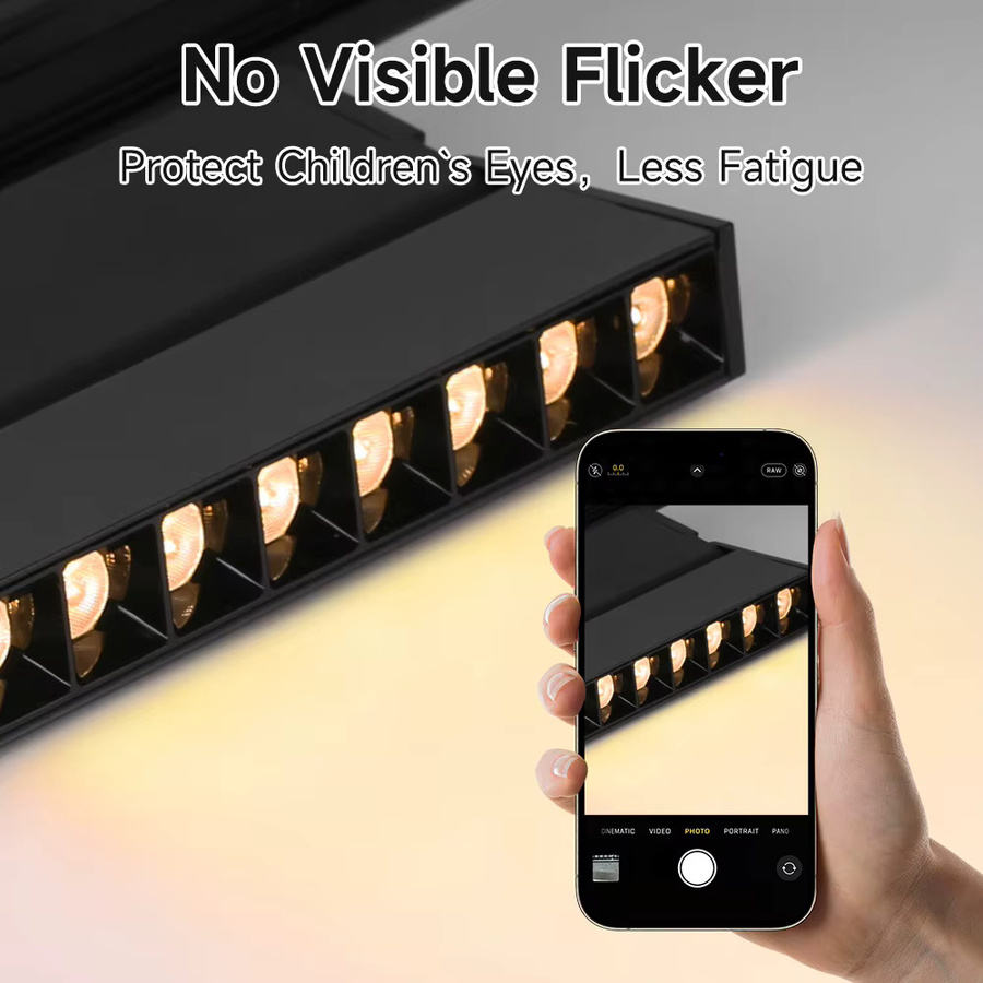 DIBILUN LED Track Licht Schwarz Modern Deckenbeleuchtung mit Warmweißem Licht für Wohnzimmer und Schlafzimmer - Bild 3