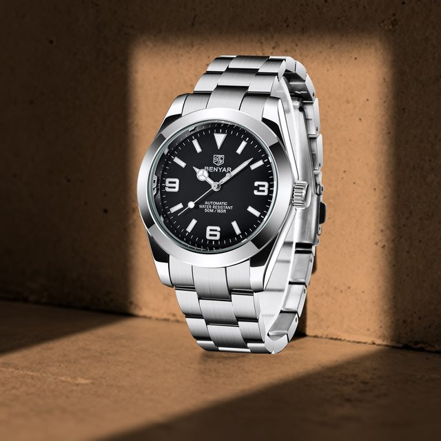 BENYAR Armbanduhr Automatik, Edelstahl, Blau, Herren - Bild 1