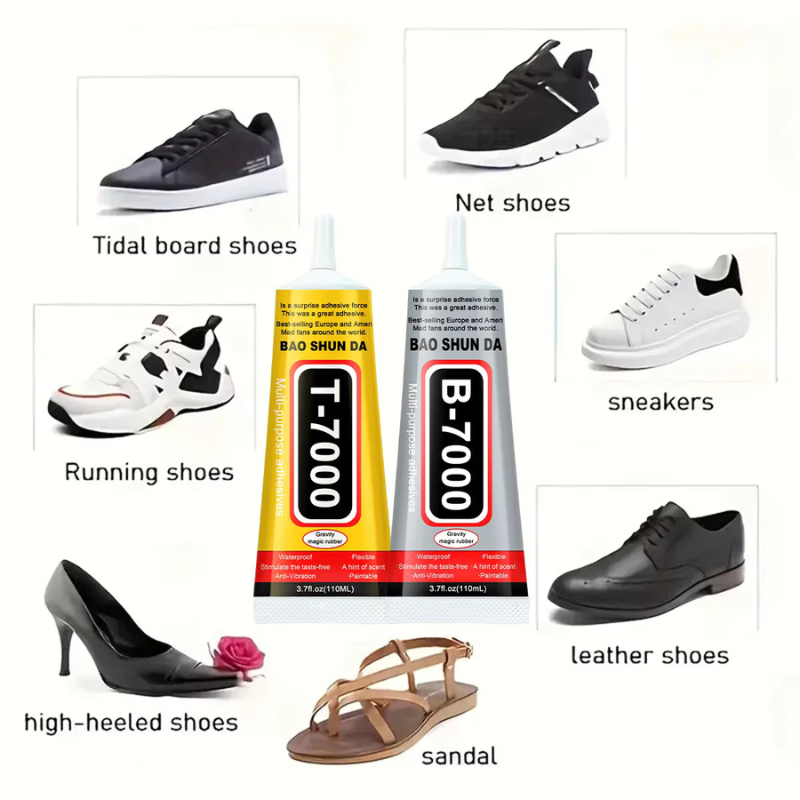 B7000 und T7000 Spezialkleber für Schuhreparaturen in Transparent und Schwarz, geeignet für Leder, Sportschuhe und High Heels - Bild 2