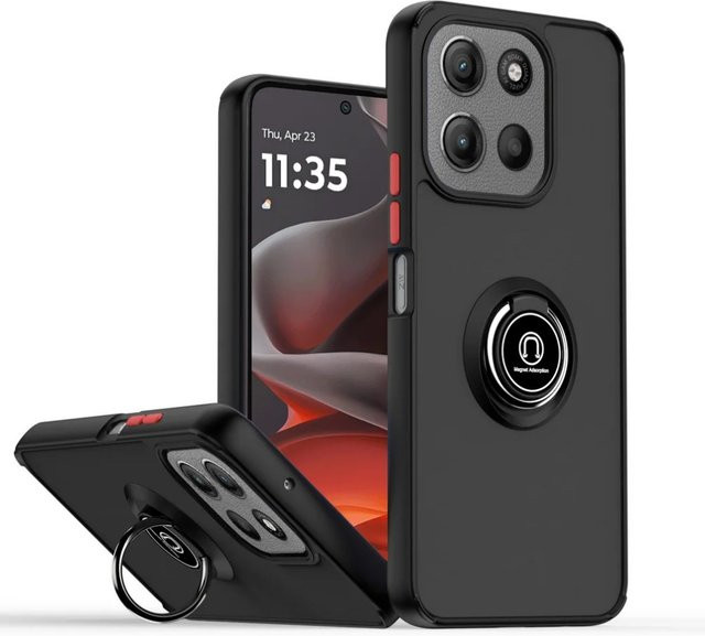 Matte transparente Schutzhülle für Motorola Moto G85 G75 G55 G35 G84 G54 G34 G24 Power G14 G04 G04s G60 G60S E14 mit rotierendem Ringhalter - Bild 1