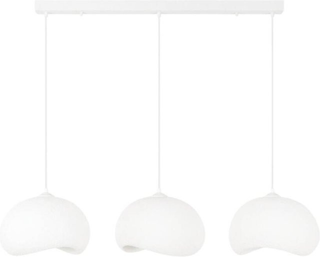Opviq Pendelleuchte Yontu in Weiß aus Metall und Polyester-Mischgewebe mit 3 E27 Fassungen, B/H/T: 29 x 120 x 34 cm - Bild 1