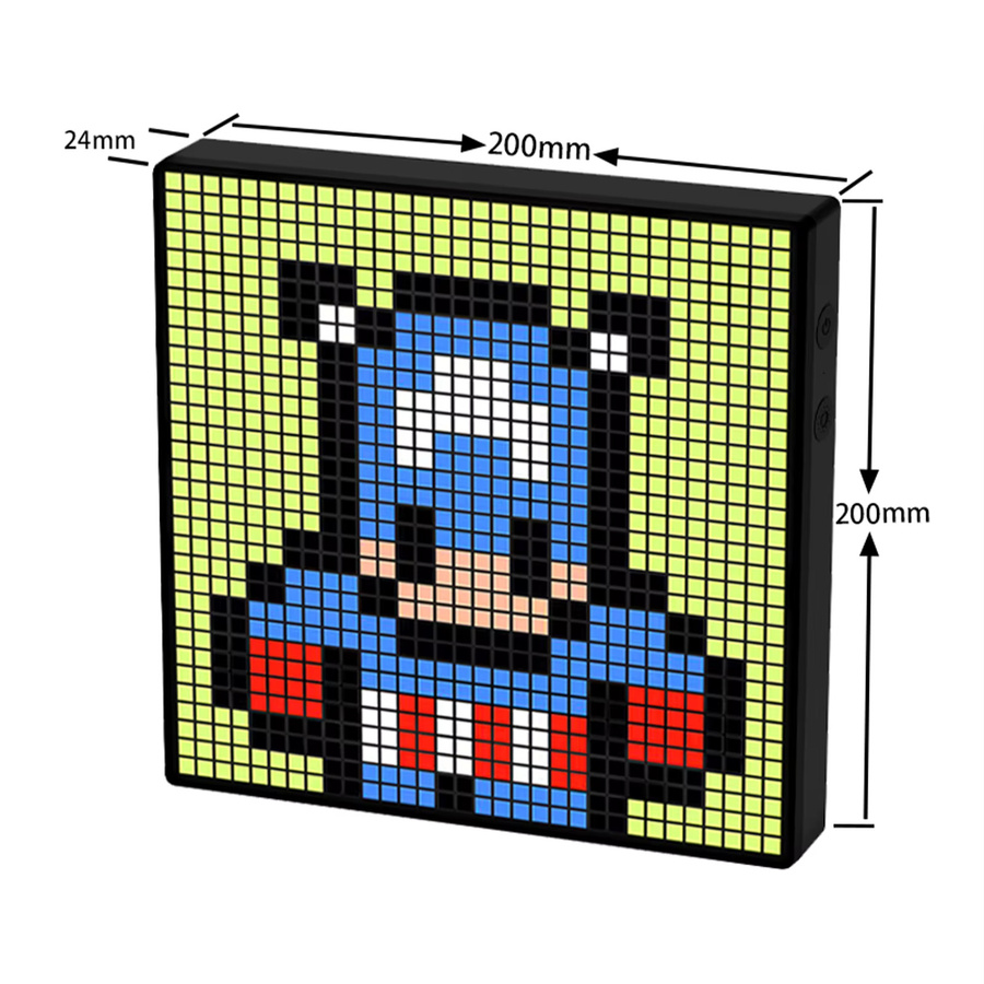 ZCMLED Programmierbarer Digitaler Bilderrahmen mit 32x32 Pixel-Display in Schwarz zur Dekoration und Werbung - Bild 2