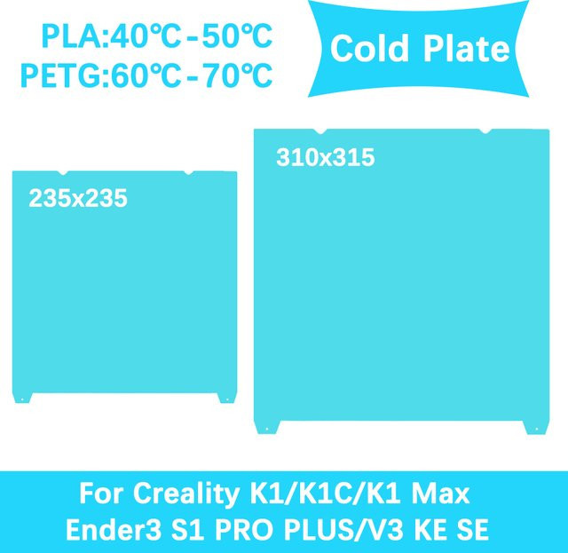 Creality Glacier Kalt-Druckplatte für K1, K1 SE, K1C, K1 Max sowie Ender 3 V3 KE, SE, S1 PRO und Ender 3 V2 - Bild 1