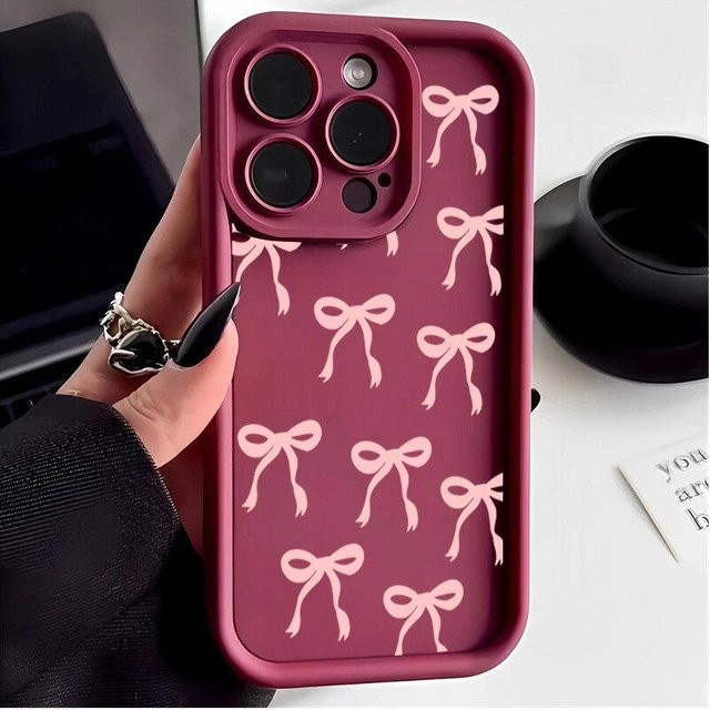 Handyhülle mit Schleife für Realme C67 C63 C65 C55 C53 C51 C21Y C25Y C35 C30 C33 8i 11 8 12 Pro Plus 5G GT Master C15 in Schwarz - Bild 1