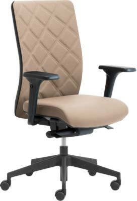 Ergonomischer Bürostuhl Leyform WIKI in Beige mit Armlehnen und Stoff-Rücken - Bild 1
