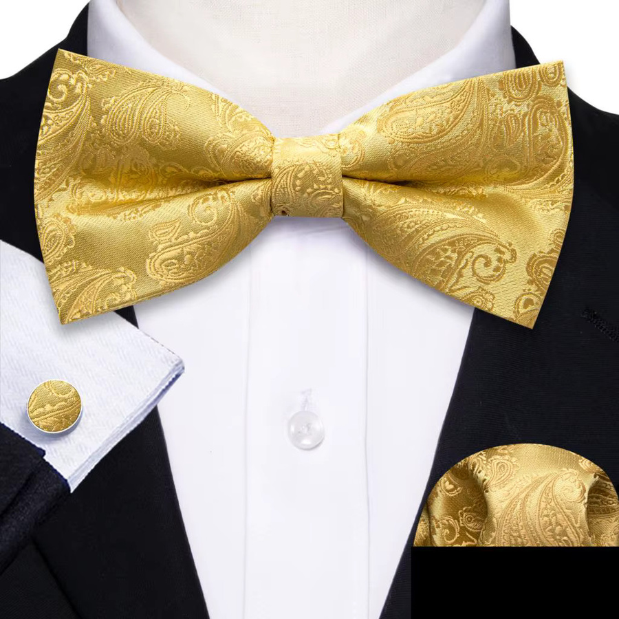 Barry.Wang Schmuck-Set Fliege und Manschettenknöpfe, Paisley, Herren - Bild 3