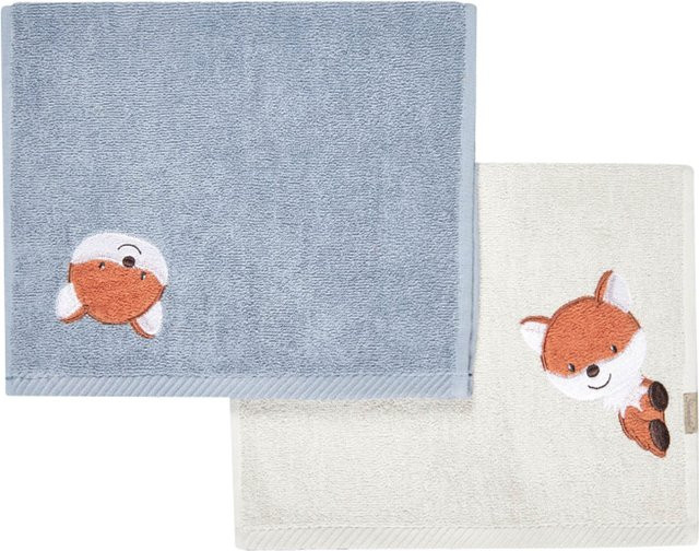 Sterntaler 2er-Pack Kinderhandtücher aus Baumwolle in Blau, B/H: 50 x 30 cm - Bild 1