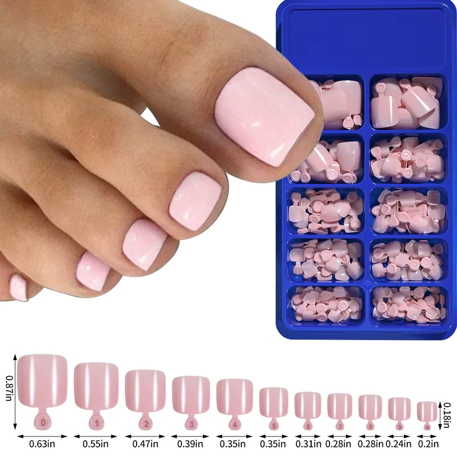 MAFANAILS Künstliche Zehennägel, Rosa, Glänzend, 100 Stück - Bild 3
