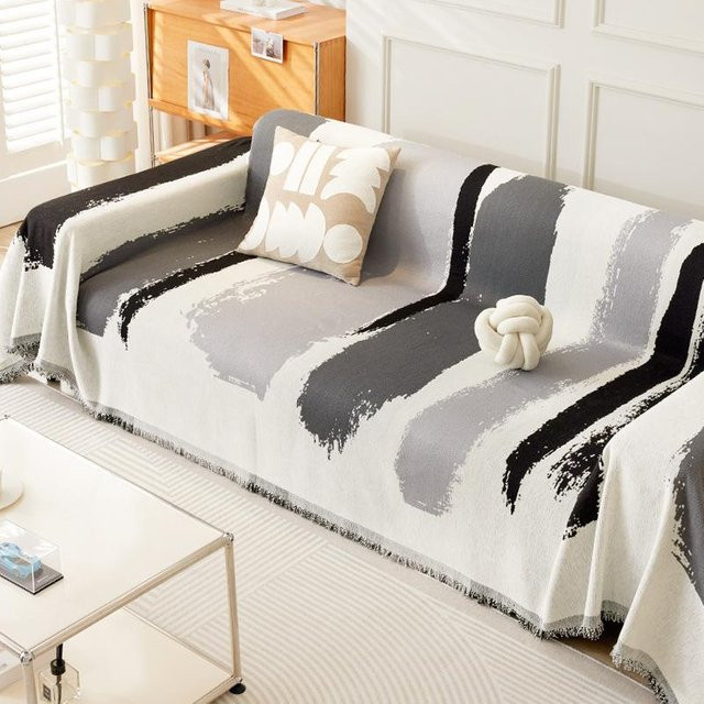 Super Six Sofabezug aus Chenille in Grau, rutschfest und waschbar, B/B: 180 x 130 cm - Bild 1