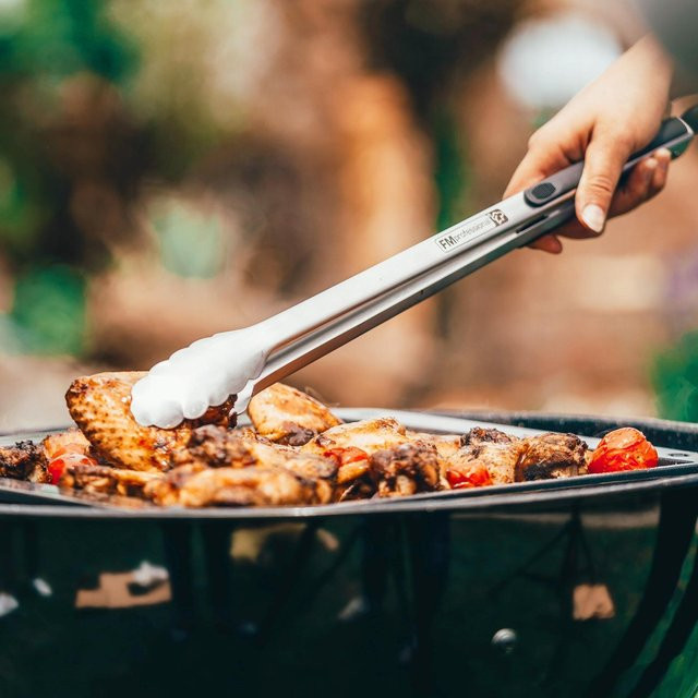 FMprofessional Profi-Grillzange XXL aus Edelstahl in Silber, Länge: 45 cm - Bild 1