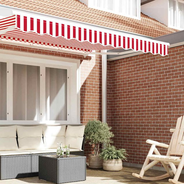 VD Home Furnishing Ersatz-Markisenschürze aus Polyester in Rot und Weiß, Breite: 250 cm - Bild 1